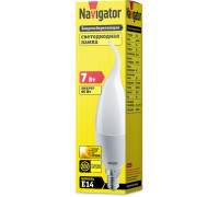 Светодиодная (LED) лампа Navigator NLL-FC37-7-230-2.7K-E14-FR 7Вт Е14 Свеча на ветру (94495) Теплый белый свет