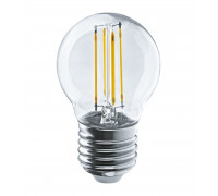 Филаментная светодиодная (LED) лампа ОНЛАЙТ OLL-F-G45-08-230-2.7K-E27 8 Вт 2700K Шар (80880) Теплый белый свет