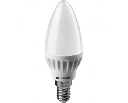 Светодиодная (LED) лампа ОНЛАЙТ 61 127 OLL-C37-6-230-6.5K-E14-FR 6 Вт Е14 Свеча Дневной белый
