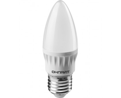 Светодиодная (LED) лампа ОНЛАЙТ 61 129 OLL-C37-6-230-6.5K-E27-FR 6 Вт Е27 Свеча Дневной белый