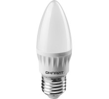 Светодиодная (LED) лампа ОНЛАЙТ 61 130 OLL-C37-8-230-6.5K-E27-FR 8 Вт Е27 Свеча Дневной белый
