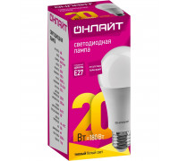 Светодиодная (LED) лампа ОНЛАЙТ OLL-A60-20-230-2.7K-E27 20 Вт Е27 Груша (61157) Теплый белый свет