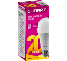 Светодиодная (LED) лампа ОНЛАЙТ OLL-A60-20-230-2.7K-E27 20 Вт Е27 Груша (61157) Теплый белый свет