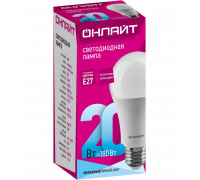 Светодиодная (LED) лампа ОНЛАЙТ OLL-A60-20-230-4K-E27 20 Вт Е27 Груша (61158) Холодный белый свет
