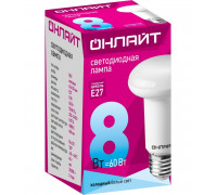 Светодиодная (LED) лампа ОНЛАЙТ OLL-R63-8-230-4K-E27 8 Вт Е27 Рефлектор (71654) Холодный белый свет