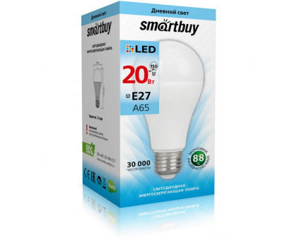 Светодиодная (LED) лампа Smartbuy-A65-20W/4000/E27 (SBL-A65-20-40K-E27) Е27 Груша 20 Вт Холодный белый