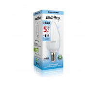 Светодиодная (LED) лампа Smartbuy-C37-05W/4000/E14 (SBL-C37-05-40K-E14) Е14 Свеча 5 Вт Холодный белый