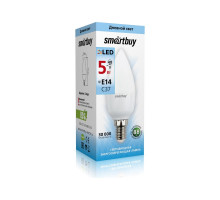 Светодиодная (LED) лампа Smartbuy-C37-05W/4000/E14 (SBL-C37-05-40K-E14) Е14 Свеча 5 Вт Холодный белый