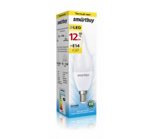 Светодиодная (LED) лампа Smartbuy-C37-12W/3000/E14 (SBL-C37Can-12-30K-E14) Е14 Свеча на ветру 12 Вт Теплый белый