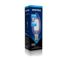 Светодиодная (LED) лампа Smartbuy 8Вт 4000K Свеча (SBL-C37F-8-40K-E14) Холодный белый свет