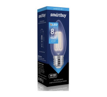 Светодиодная (LED) лампа FIL Smartbuy-C37-8W/4000/E27 (SBL-C37F-8-40K-E27) Е27 Свеча 8 Вт Холодный белый