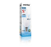 Светодиодная (LED) лампа Smartbuy-C37-05W/4000/E14 (SBL-C37Tip-05-40K-E14) Е14 Свеча на ветру 5 Вт Холодный белый