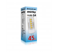 Светодиодная (LED) лампа Smartbuy-G4-4,5W/4000/G4 (SBL-G4 4_5-40K) G4 Капсула 4,5 Вт Холодный белый