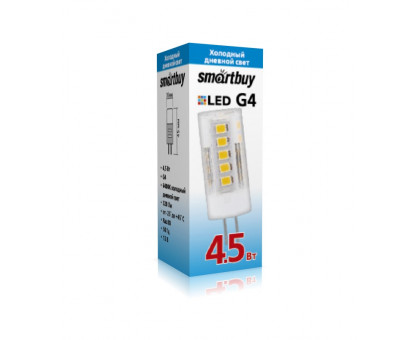 Светодиодная (LED) лампа Smartbuy-G4-4,5W/6400/G4 (SBL-G4 4_5-64K) G4 Капсула 4,5 Вт Дневной белый