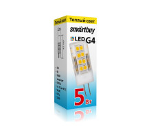 Светодиодная (LED) лампа Smartbuy-G4-220V-5W/3000/G4 (SBL-G4220 5-30K) G4 Капсула 5 Вт Теплый белый