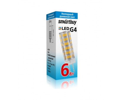 Светодиодная (LED) лампа Smartbuy-G4-220V-6W/6400/G4 (SBL-G4220 6-64K) G4 Капсула 6 Вт Дневной белый