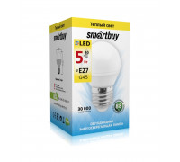 Светодиодная (LED) лампа Smartbuy-G45-05W/3000/E27 (SBL-G45-05-30K-E27) Е27 Шар 5 Вт Теплый белый