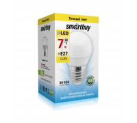 Светодиодная (LED) лампа Smartbuy 7Вт 3000K Шар (SBL-G45-07-30K-E27) Теплый белый свет