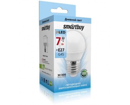 Светодиодная (LED) лампа Smartbuy 7Вт 4000K Шар (SBL-G45-07-40K-E27) Холодный белый свет