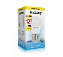 Светодиодная (LED) лампа Smartbuy-G45-12W/3000/E27 (SBL-G45-12-30K-E27) Е27 Шар 12 Вт Теплый белый