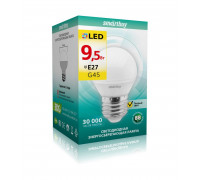 Светодиодная (LED) лампа Smartbuy-G45-9,5W/3000/E27 (SBL-G45-9_5-30K-E27) Е27 Шар 9,5 Вт Теплый белый