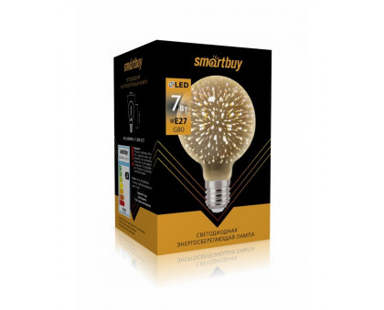 Светодиодная (LED) лампа ART Smartbuy-G80-7W/2000/E27 (SBL-G80BPArt-7-20K-E27) Е27 Шар 7 Вт Теплый белый