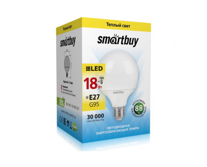 Светодиодная (LED) лампа Smartbuy-G95-18W/3000/E27 (SBL-G95-18-30K-E27) Е27 Шар 18 Вт Теплый белый