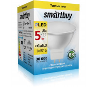 Светодиодная (LED) лампа Smartbuy-Gu5,3-05W/3000 (SBL-GU5_3-05-30K-N) GU5.3 Рефлектор 5 Вт Теплый белый