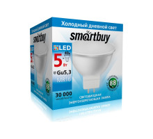Светодиодная (LED) лампа Smartbuy-GU5,3-05W/6000 (SBL-GU5_3-05-60K-N) GU5.3 Рефлектор 5 Вт Дневной белый