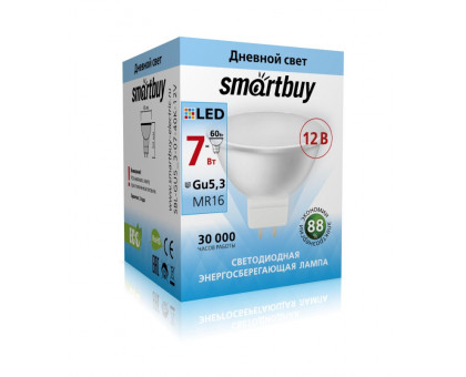 Светодиодная (LED) лампа Smartbuy-Gu5,3/ 12V-07W/4000 (SBL-GU5_3-07-40K-12V) GU5.3 Рефлектор 7 Вт Холодный белый