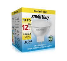 Светодиодная (LED) лампа Smartbuy-Gu5,3-12W/3000 (SBL-GU5_3-12-30K) GU5.3 Рефлектор 12 Вт Теплый белый