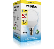 Светодиодная (LED) лампа Smartbuy-P45-05W/3000/E14 (SBL-P45-05-30K-E14) Е14 Шар 5 Вт Теплый белый