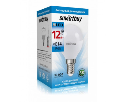 Светодиодная (LED) лампа Smartbuy-P45-12W/6000/E14 (SBL-P45-12-60K-E14) Е14 Шар 12 Вт Дневной белый