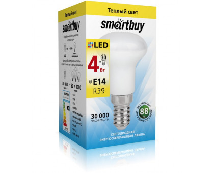 Светодиодная (LED) лампа Smartbuy-R39-04W/3000/E14 (SBL-R39-04-30K-E14) Е14 Рефлектор 4 Вт Теплый белый