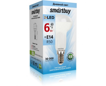 Светодиодная (LED) лампа Smartbuy-R50-06W/4000/E14 (SBL-R50-06-40K-E14-A) Е14 Рефлектор 6 Вт Холодный белый