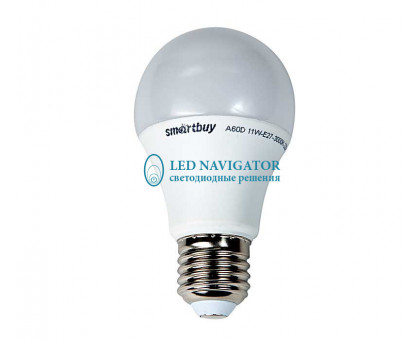 Светодиодная (LED) лампа Smartbuy 11Вт 4000K Груша (SBL-A60D-11-40K-E27) Холодный белый свет