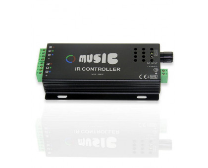 Аудиоконтроллер RGB для светодиодной (LED) ленты ICLED 12-24 В 10А 120/240 Вт (30822) с кнопочным пультом