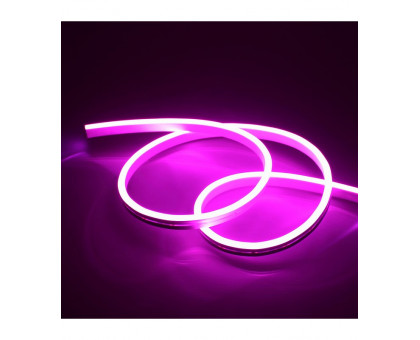 Светодиодный (LED) гибкий неон ICLED 12В 2835 120 led/m IP65 9,6 Вт/м (78833) Розовый свет