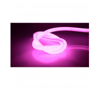 Светодиодный (LED) гибкий неон ICLED 220В IP65 8 Вт/м (78988) Розовый свет