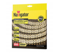 Светодиодная (LED) лента Navigator 12 Вольт 2835 NLS-2835WW240-30-IP65-12V 30 Вт/м (14466) Теплый белый свет