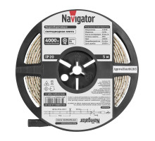 Светодиодная (LED) лента Navigator 12 Вольт 3528 NLS-3528W60-4.8-IP20-12V R5 4,8 Вт/м (71400) Дневной белый свет