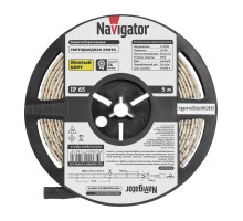 Светодиодная (LED) лента 12 Вольт Navigator NLS-3528Y60-4.8-IP65-12V R5 4,8 Вт/м (71407) Жёлтый свет