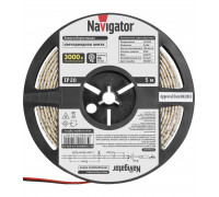 Светодиодная (LED) лента 12 Вольт Navigator NLS-3528WW120-9.6-IP20-12V R5 9,6 Вт/м (71410) Теплый белый свет