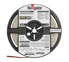 Светодиодная (LED) лента 12 Вольт Navigator NLS-5050WW60-14.4-IP20-12V R5 14,4 Вт/м (71426) Теплый белый свет