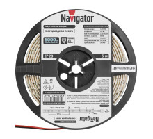 Светодиодная (LED) лента 12 Вольт Navigator NLS-3528СW120-9.6-IP20-12V R5 9,6 Вт/м (71764) Холодный белый свет