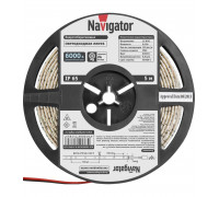 Светодиодная (LED) лента 12 Вольт Navigator NLS-3528СW120-9.6-IP65-12V R5 9,6 Вт/м (71765) Дневной белый свет