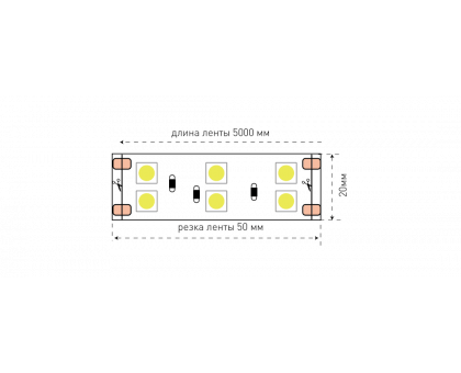 Светодидодная (LED) лента SWG 24В 5050 SWG5120-24-28.8-RGBWW-M 28,8 Вт/м 6000-6500K (009705) Холодный белый свет