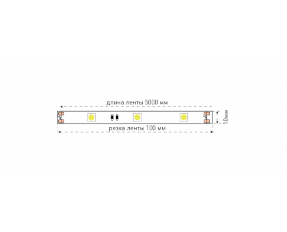 Светодидодная (LED) лента SWG 12В 5050 SWG530-12-7.2-W 7,2 Вт/м 6000-6500K (000081) Холодный белый свет