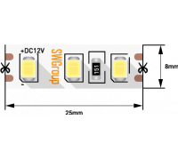 Светодидодная (LED) лента SWG 12В 2835 SWG2120-12-9.6-WW-M 9,6 Вт/м 3000-3500K (007262) Теплый белый свет