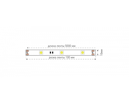 Светодидодная (LED) лента SWG 12В 5050 SWG530-12-7.2-W-65 7,2 Вт/м 6000-6500K (000077) Холодный белый свет